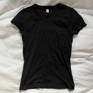 KOTN Black V-Neck Short Sleeve Tee